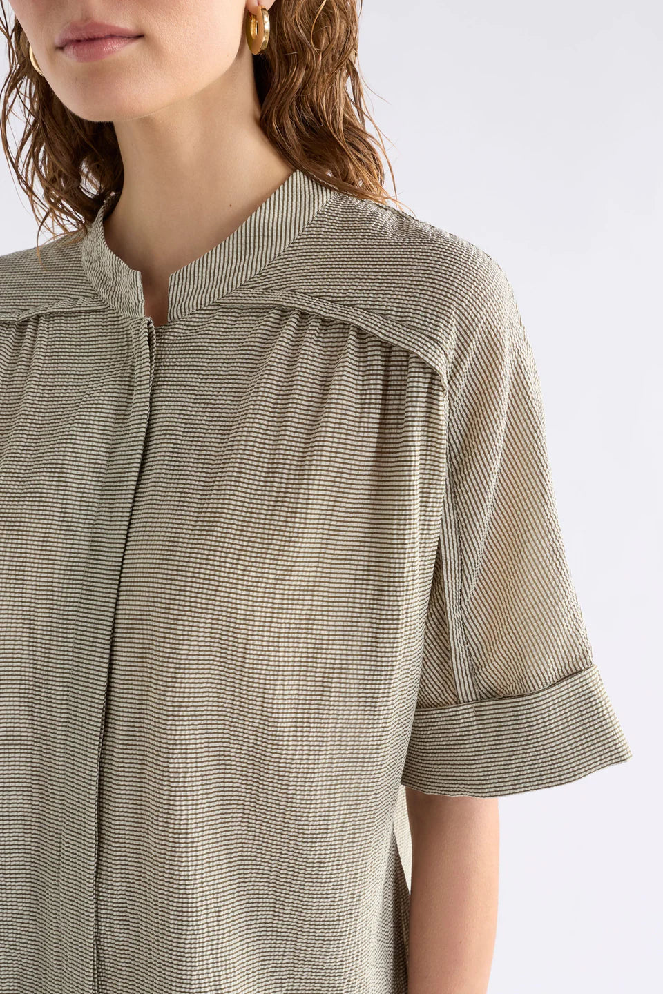 ELK - Porta Shirt - Olive Stripe