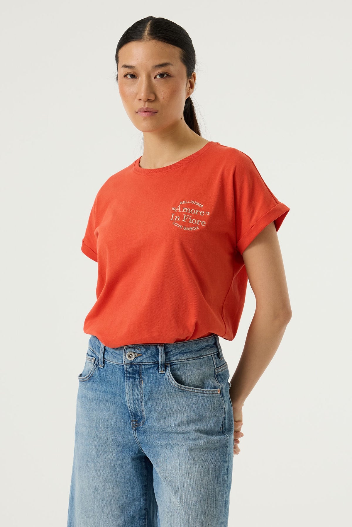 GARCIA - Amore Logo T-Shirt - Paprika