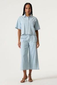 GARCIA - Cropped Wide Legs Denim - Morning Blue