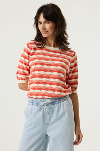GARCIA - Knit SS Retro Pullover - Paprika