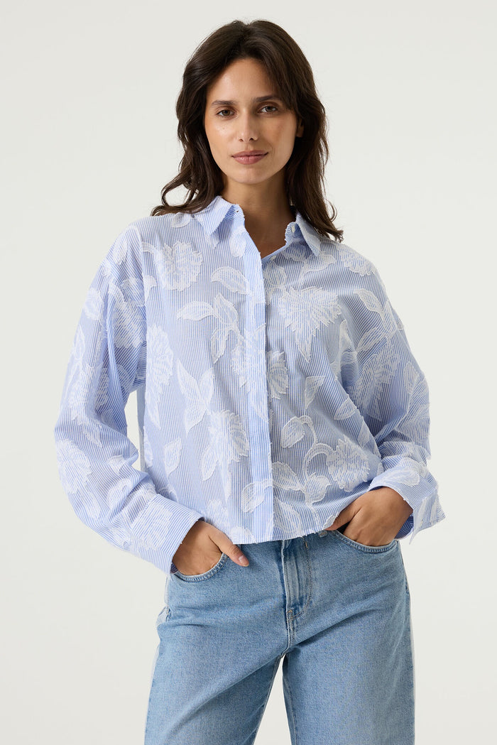 GARCIA - Striped Shirt - Cornflower
