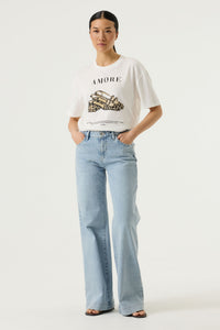 GARCIA - Amore Leopard Shoe T-Shirt - Off White