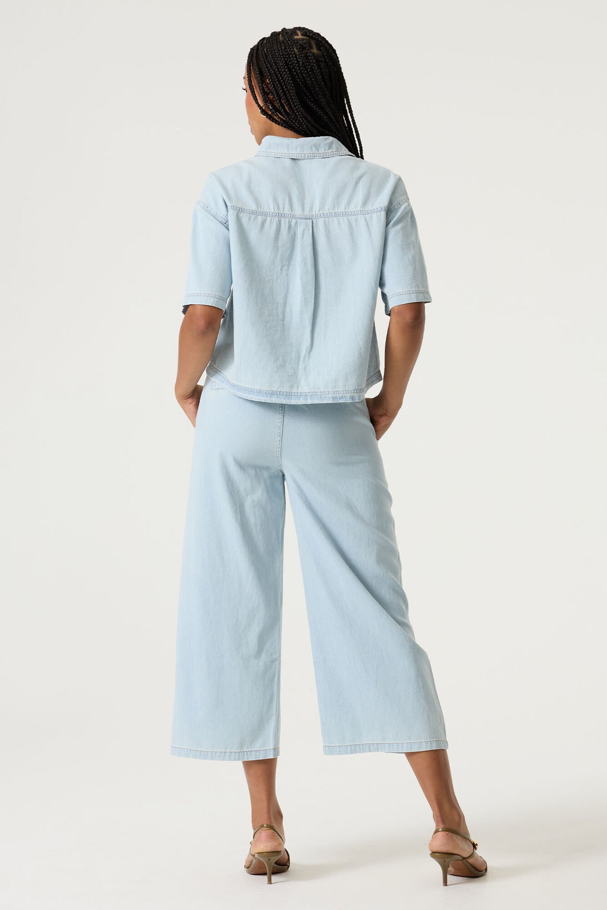 GARCIA - Cropped Wide Legs Denim - Morning Blue