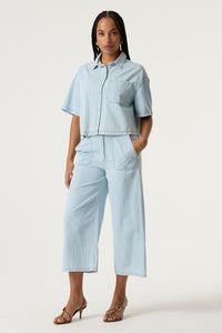 GARCIA - Cropped Wide Legs Denim - Morning Blue