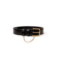 KATHRYN WILSON - Classic Belt - Black Croc