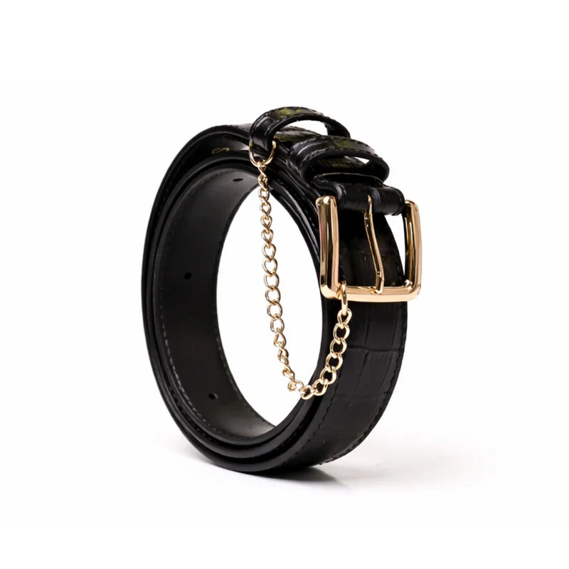 KATHRYN WILSON - Classic Belt - Black Croc