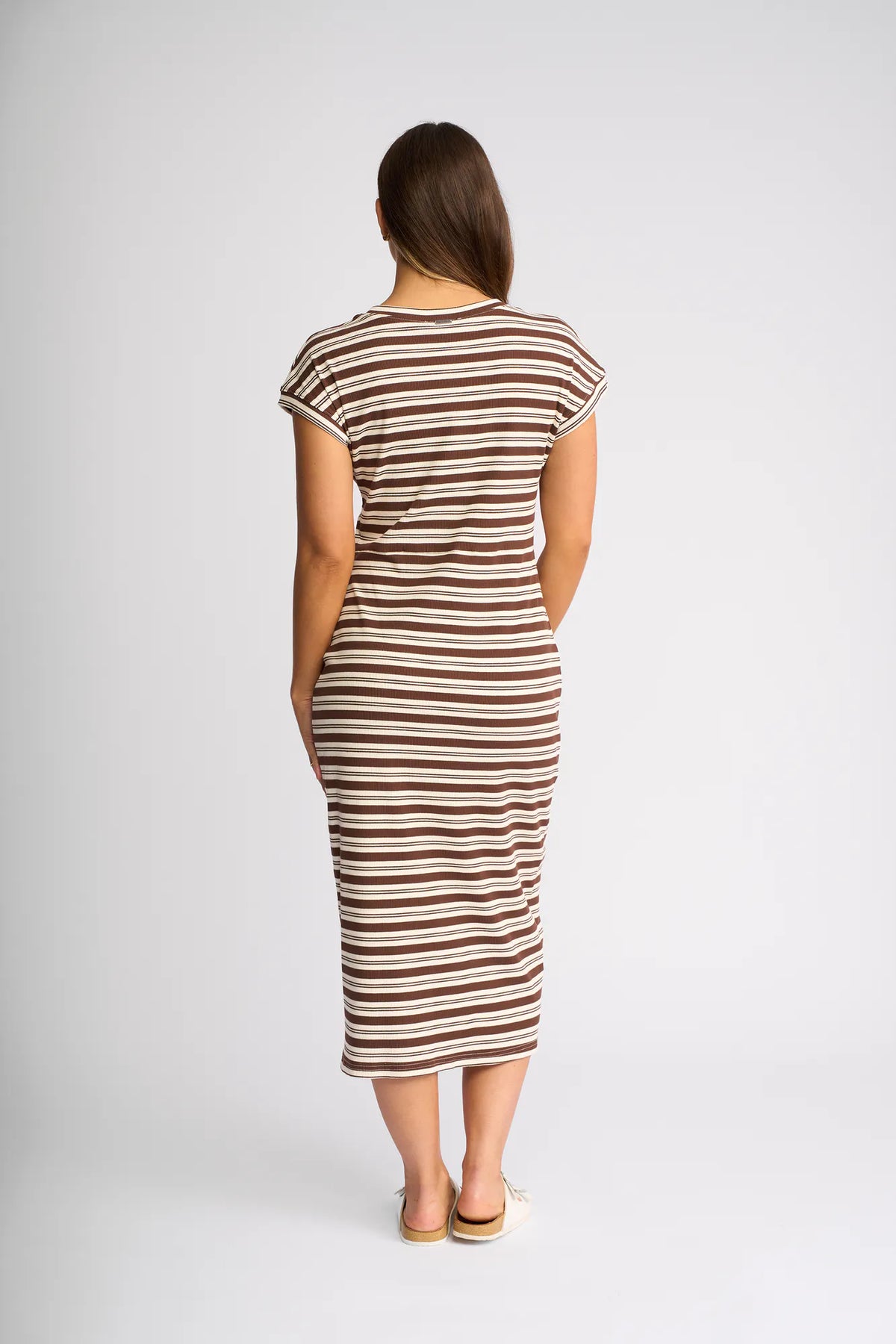 KNEWE - Parker Dress - Chocolate/Ecru