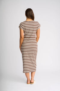 KNEWE - Parker Dress - Chocolate/Ecru