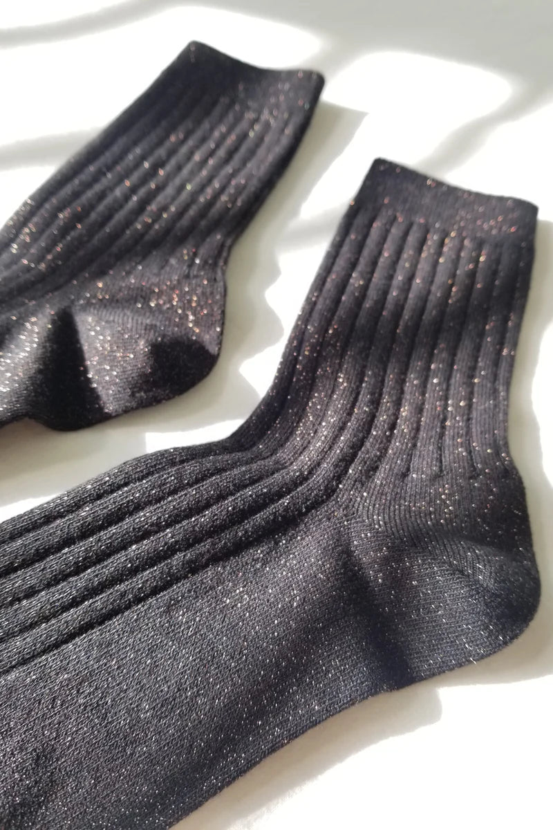LE BON SHOPPE - Her Socks Lurex - Copper Black