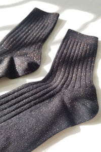 LE BON SHOPPE - Her Socks Lurex - Copper Black