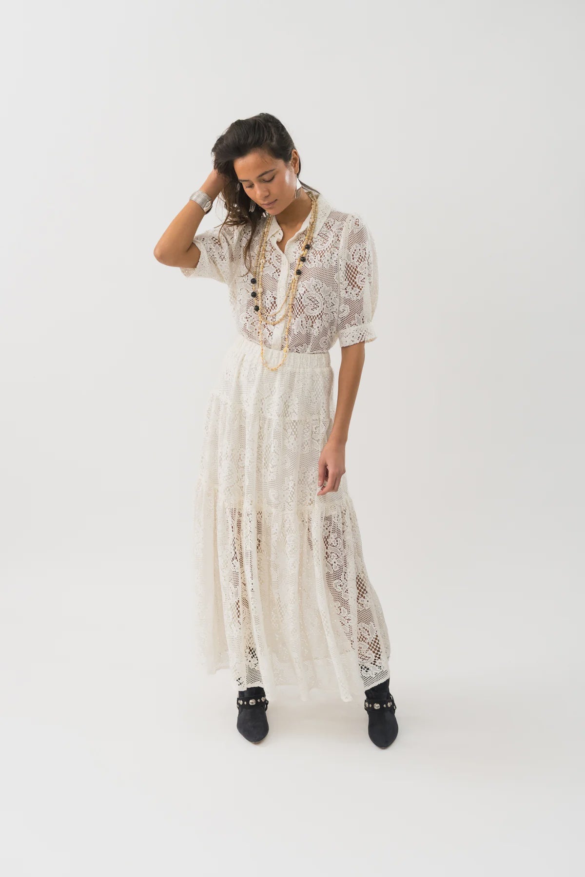 LOLLYS LAUNDRY - Sunset Maxi Skirt - Crème