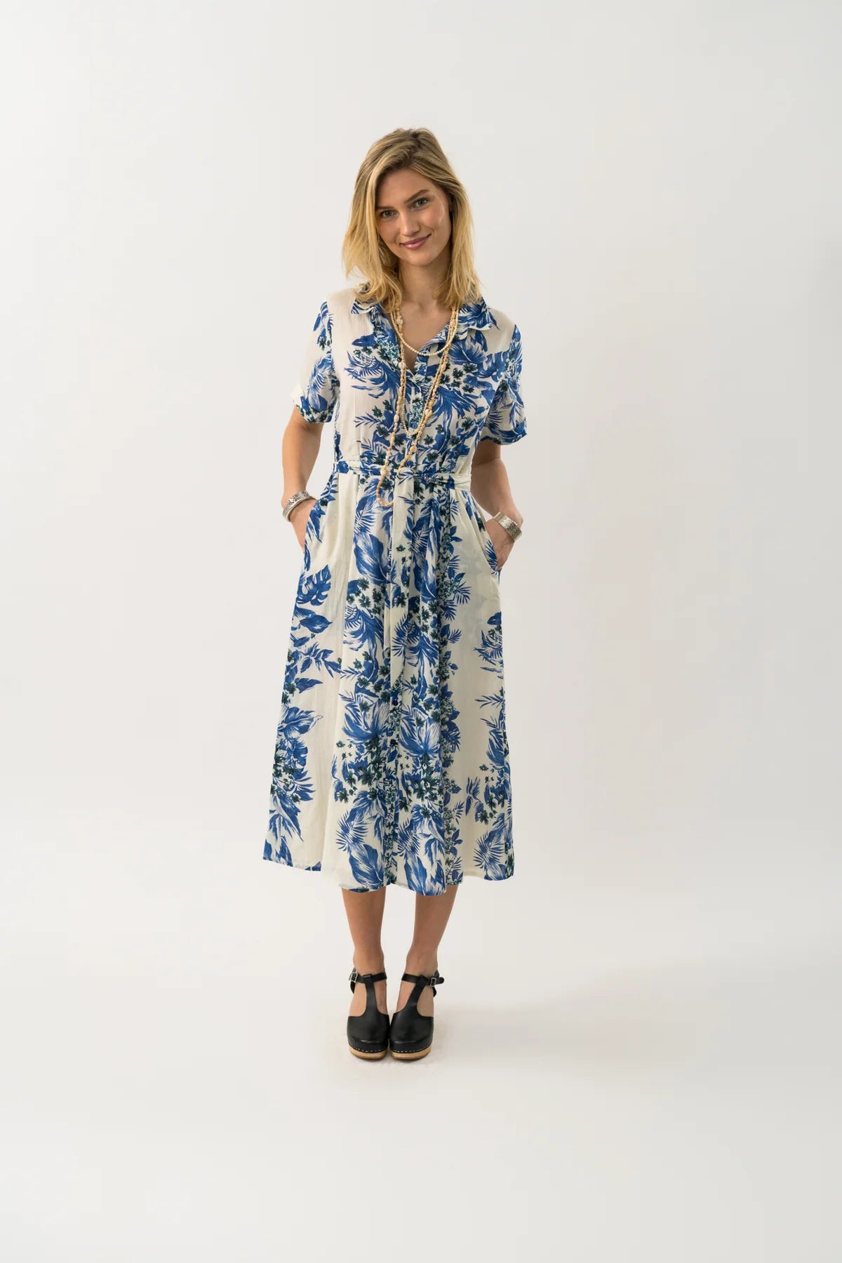 LOLLYS LAUNDRY - Blake Long Shirt Maxi Dress - Blue
