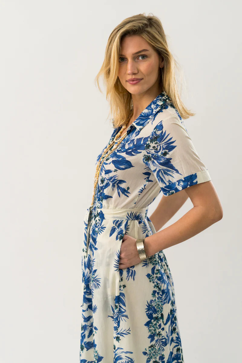 LOLLYS LAUNDRY - Blake Long Shirt Maxi Dress - Blue