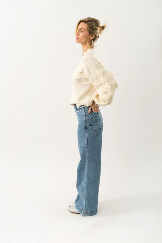 LOLLYS LAUNDRY - Musa LS Knit Jumper - Crème