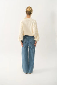 LOLLYS LAUNDRY - Musa LS Knit Jumper - Crème