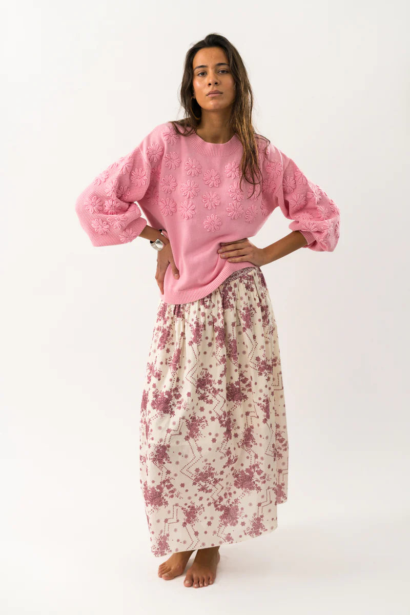 LOLLYS LAUNDRY - Musa LS Knit Jumper - Neon Pink