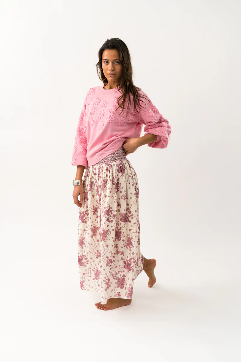 LOLLYS LAUNDRY - Musa LS Knit Jumper - Neon Pink