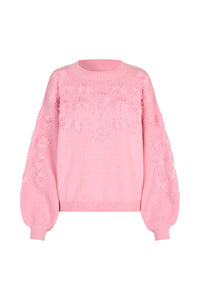 LOLLYS LAUNDRY - Musa LS Knit Jumper - Neon Pink