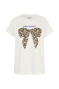 LOLLYS LAUNDRY - Roma SS Tee - White Leopard Bow