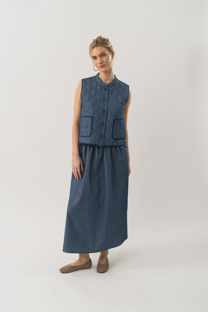 LOLLYS LAUNDRY - Akane Maxi Skirt - Dark Blue