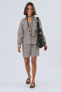 LOLLYS LAUNDRY - Bleeker Shirt  - Ecru Stripe