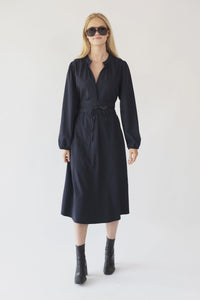 LOLLYS LAUNDRY - Paris Midi Dress LS - Dark Navy