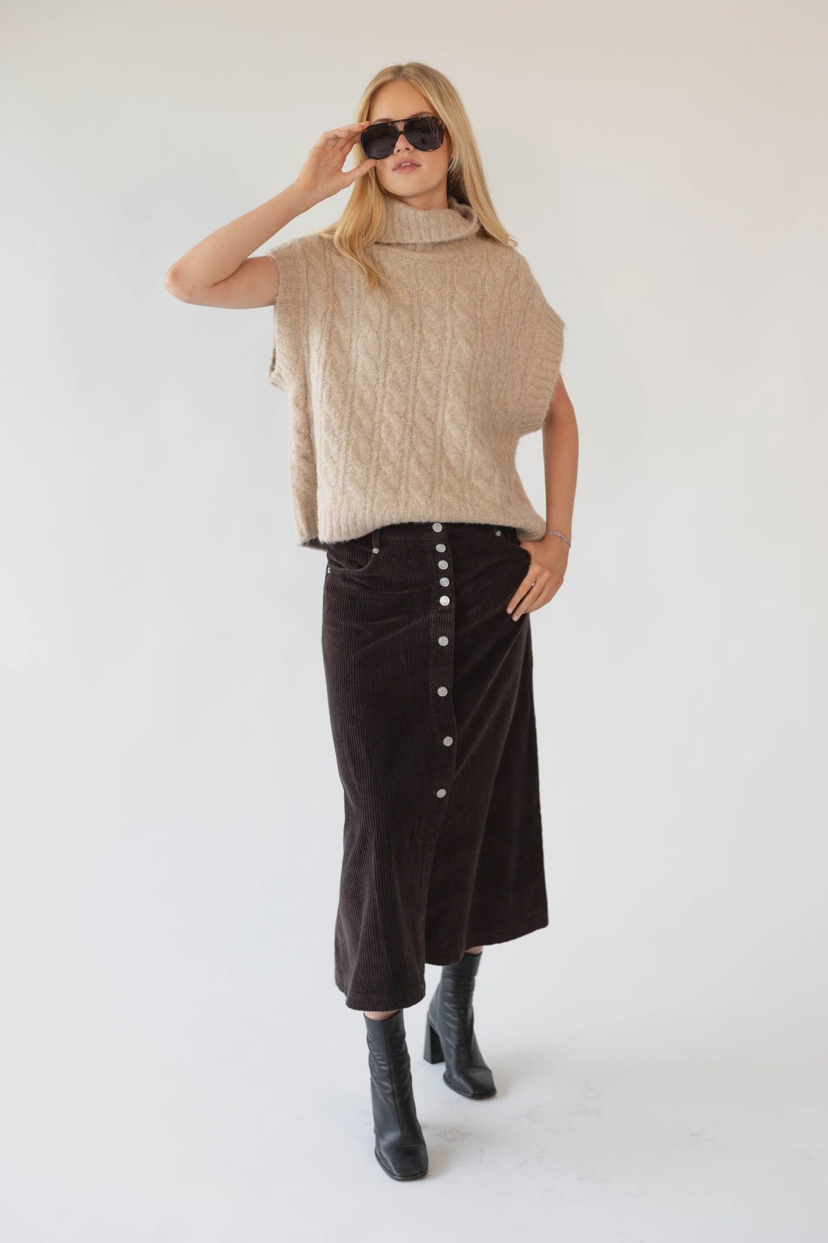 LOLLYS LAUNDRY - Una Maxi Skirt - Dark Mokka