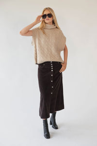 LOLLYS LAUNDRY - Una Maxi Skirt - Dark Mokka