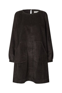 LOLLYS LAUNDRY - Carla Short Dress 3/4 - Dark Mokka