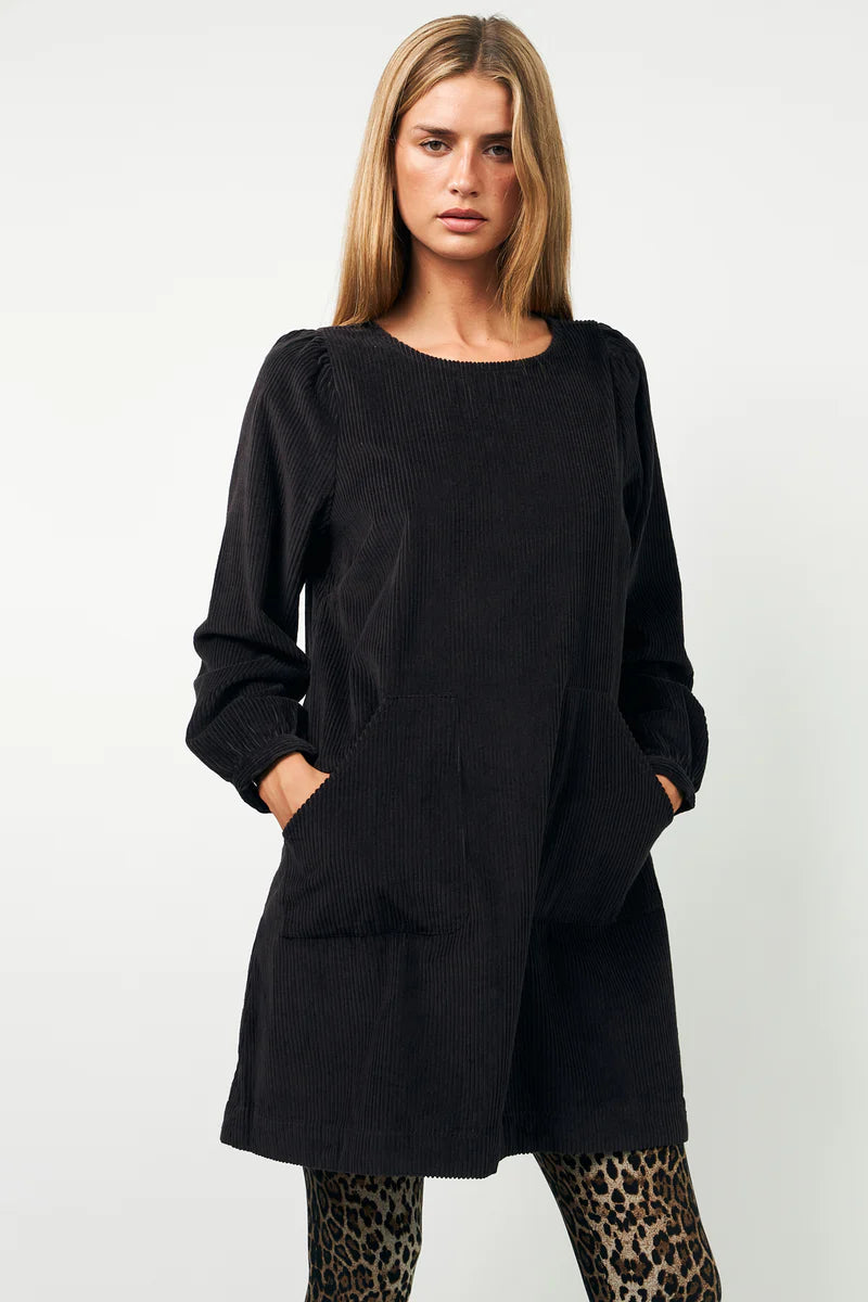 LOLLYS LAUNDRY - Carla Short Dress 3/4 - Dark Mokka
