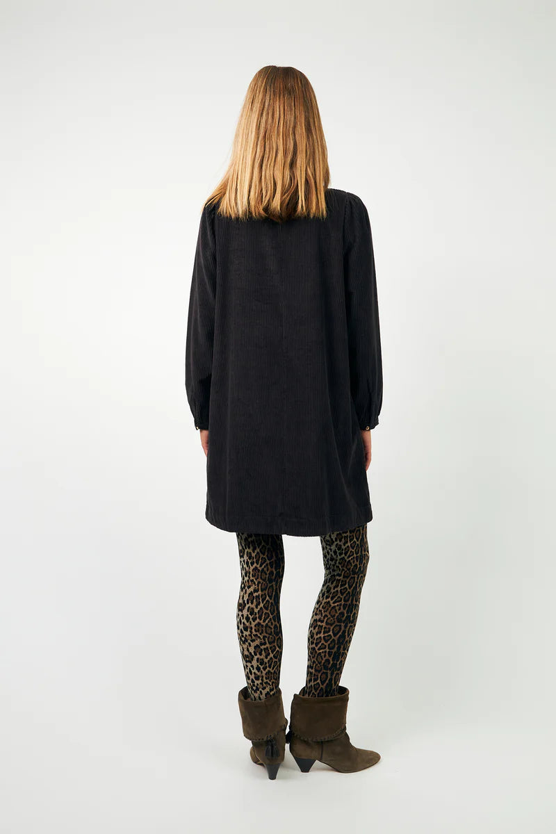 LOLLYS LAUNDRY - Carla Short Dress 3/4 - Dark Mokka