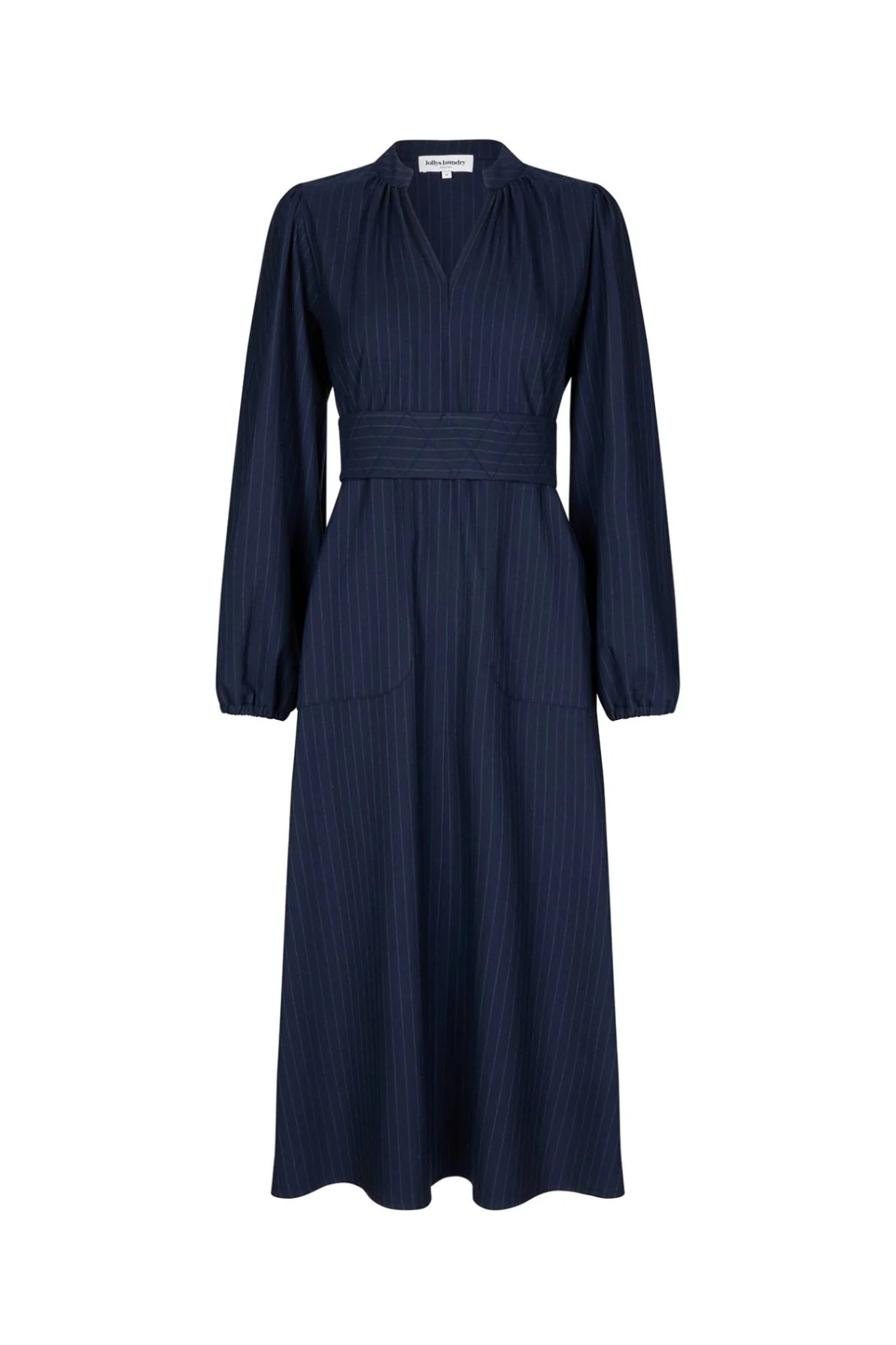 LOLLYS LAUNDRY - Paris Midi Dress LS - Dark Navy