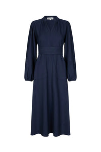 LOLLYS LAUNDRY - Paris Midi Dress LS - Dark Navy