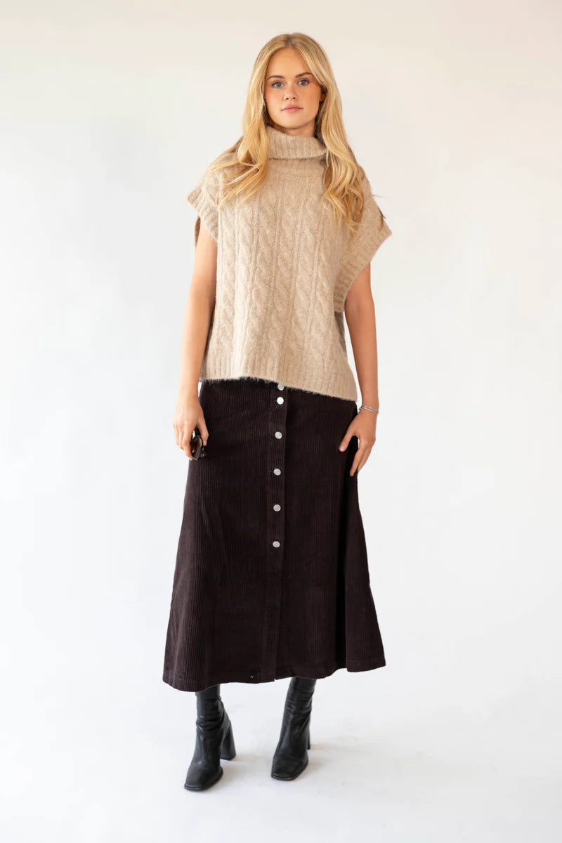 LOLLYS LAUNDRY - Una Maxi Skirt - Dark Mokka