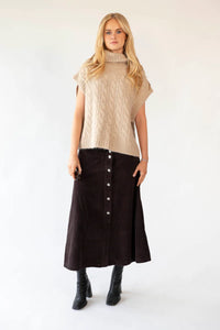 LOLLYS LAUNDRY - Una Maxi Skirt - Dark Mokka