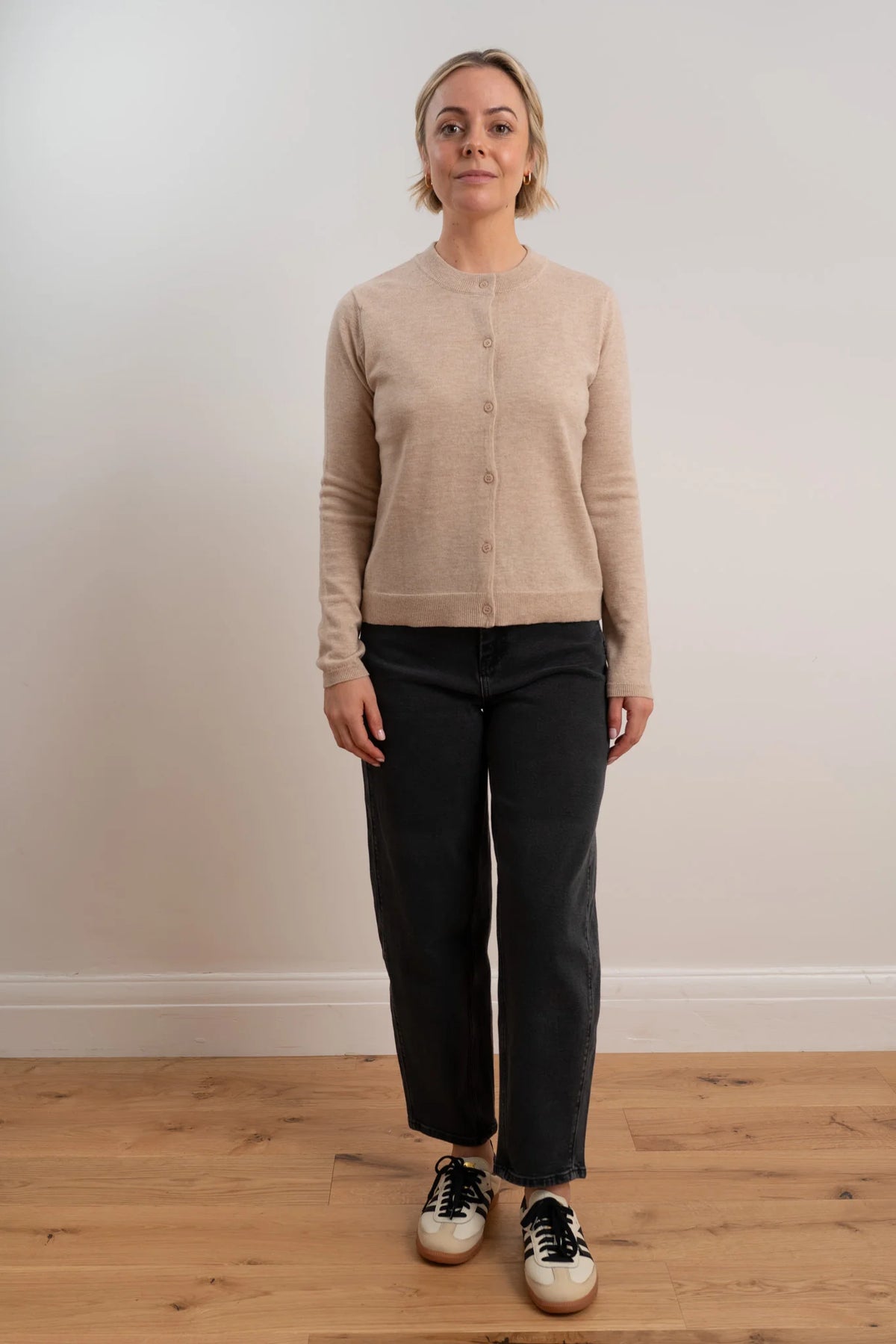 MAXTED - Merino Fine Cardigan - Pale Oat