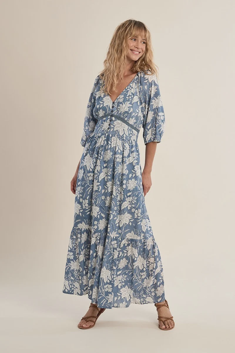 MOLLY BRACKEN - Woven Dress - Blue Diviya