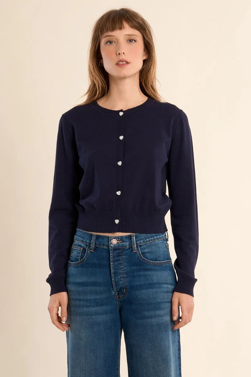 MOLLY BRACKEN - Knitted Cardigan - Navy Blue