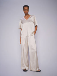 MOS MOSH - Rita Satin Pant - Feather Gray