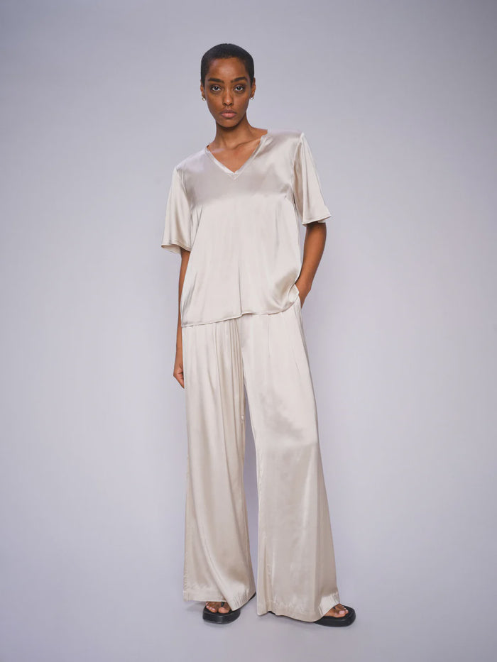 MOS MOSH - Rita Satin Pant - Feather Gray
