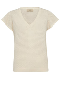 MOS MOSH - Ganna Pattern V-Neck Knit - Ecru