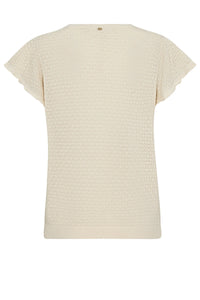 MOS MOSH - Ganna Pattern V-Neck Knit - Ecru