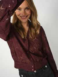 MOS MOSH - Monia Yen Lace Shirt - Fudge