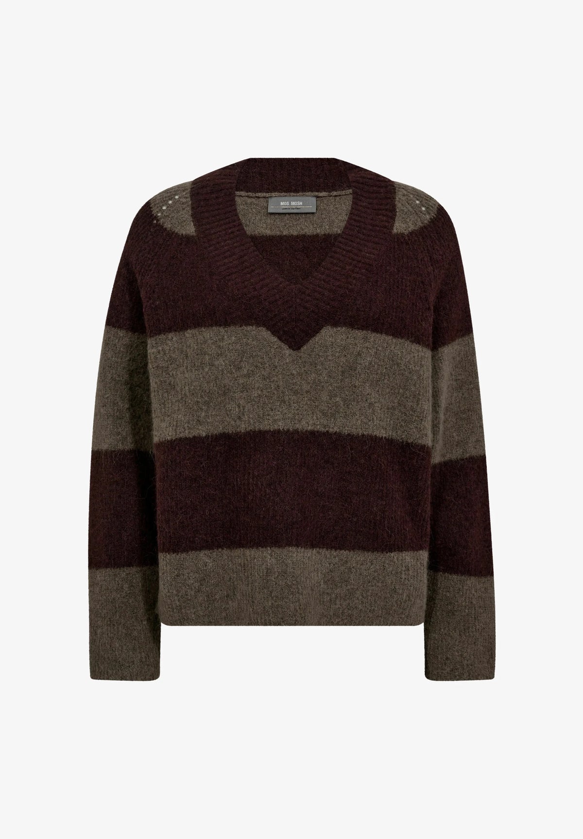 MOS MOSH - Taci Stripe LS V-Neck Knit