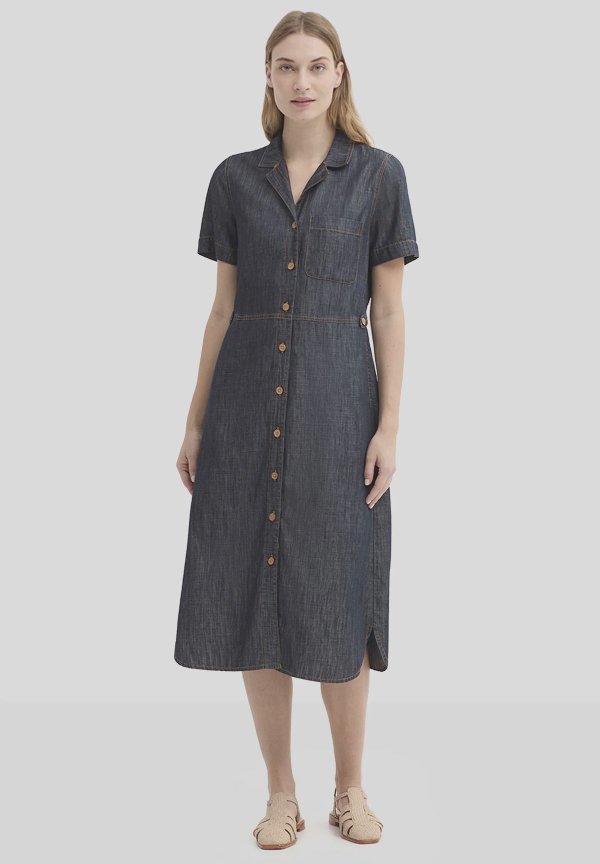 NICE THINGS - Denim Tencel Dress - Dark Navy