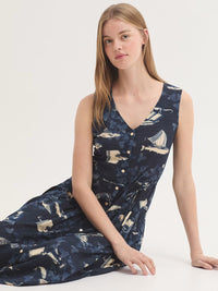 NICE THINGS - Midsummer Books Print Dress - Navy