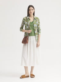 NICE THINGS - Textured Ruffle Skirt - White