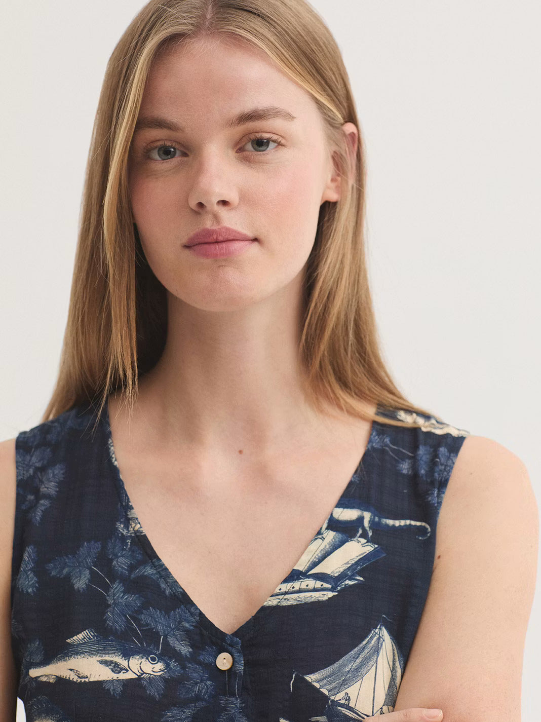 NICE THINGS - Midsummer Books Print Dress - Navy