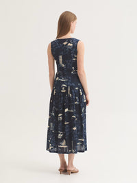 NICE THINGS - Midsummer Books Print Dress - Navy