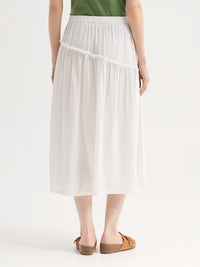 NICE THINGS - Textured Ruffle Skirt - White